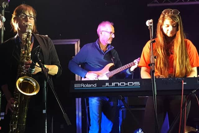 The band Belvoir Academy on stage PHOTO: Martin Fagan