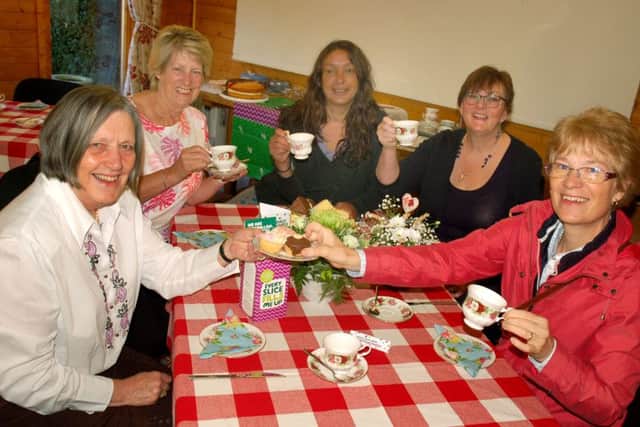 Alison Blythe (left) welcomes visitors for coffee and cake at Tresillian House PHOTO: Tim Williams