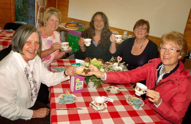 Alison Blythe (left) welcomes visitors for coffee and cake at Tresillian House PHOTO: Tim Williams