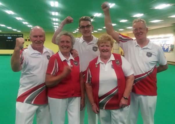 The victorious Melton team, from left, Peter White, Eva Radford, Jordan Butcher, Sue Dixon and captain John Robinson EMN-170921-110438002