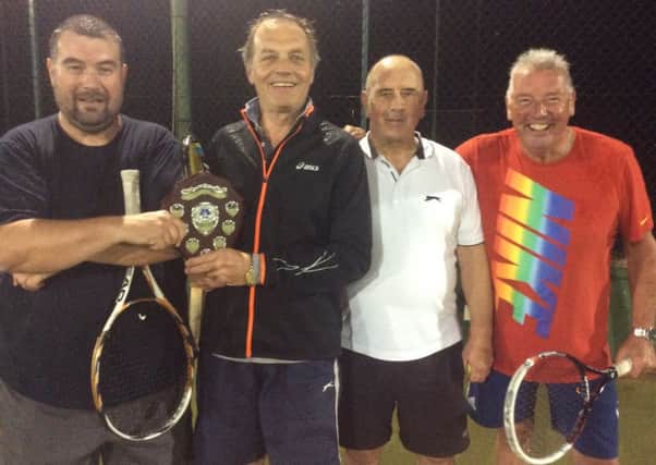 Veterans double winners Nigel Howitt and Doug Hacking with finalists Barrie Farnsworth and Carl Westerman EMN-170926-114309002