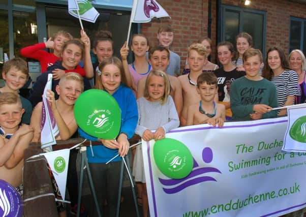 Some of the young swimmers who took part in the Duchenne Dip at Waterfield Leisure Pool in Melton EMN-170926-121016001