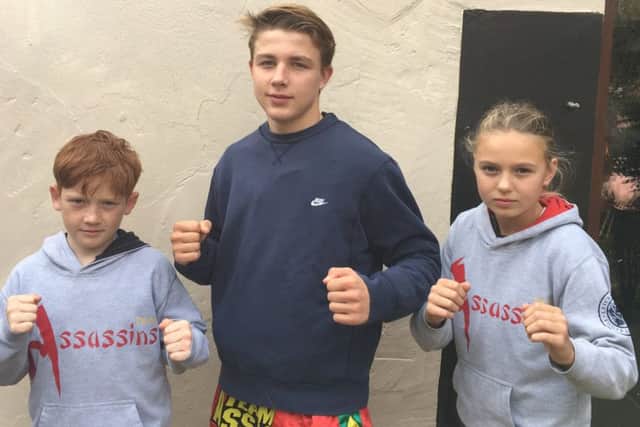 Assassins trio, from left, Shay Burt, George Griffiths and Lexi Peters are gearing up for their hometown show EMN-170926-153115002