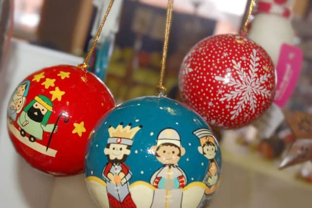 Fairtrade baubles available from the Fairtrading Post at Melton PHOTO: Tim Williams