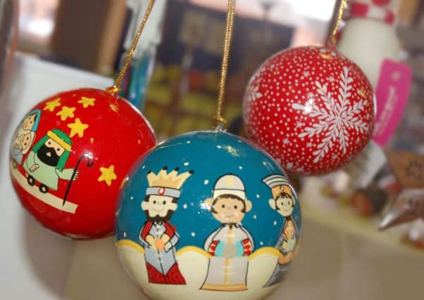 Fairtrade baubles available from the Fairtrading Post at Melton PHOTO: Tim Williams