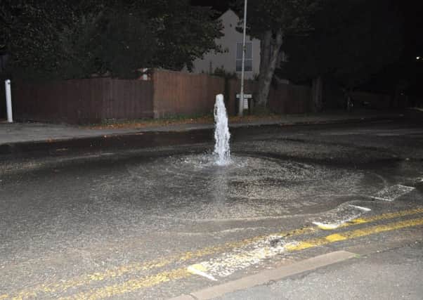 Water leak on Dalby Road PHOTO: Jonny McGrady