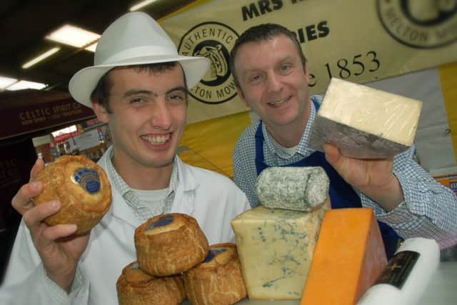 Flashback to a previous food festival at Melton: Tim Hatton and Robert Freckingham show off their award winning pies and cheese PHOTO: Tim Williams EMN-170610-133041001