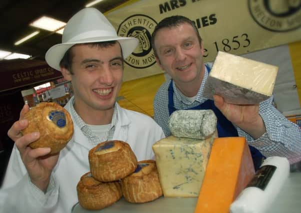 Flashback to a previous food festival at Melton: Tim Hatton and Robert Freckingham show off their award winning pies and cheese PHOTO: Tim Williams EMN-170610-133041001