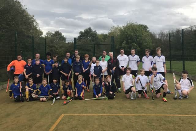 Melton Badgers (in white) with their inaugural opponents Leicester Westleigh EMN-171010-091557002