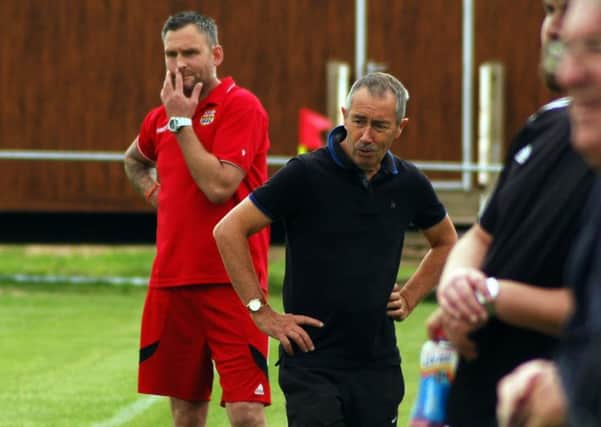 Melton Town co-managers Shane Jarram (left) and Steve Hendey EMN-171110-150750002