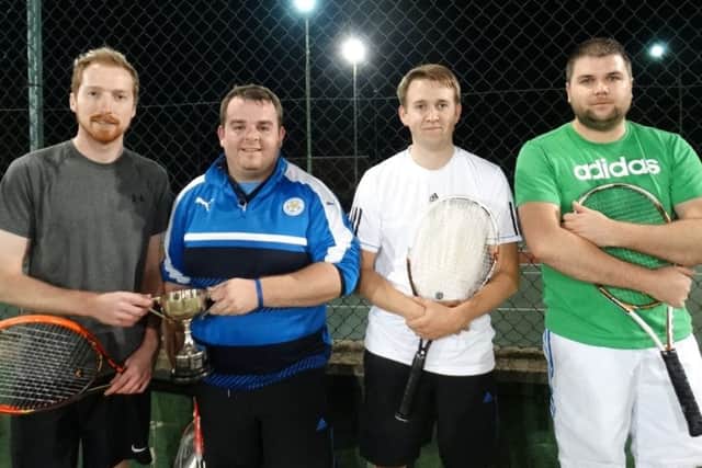 Doubles winners Joe Jackson and Andy Douglas with finalists Mike Crane and Andy Stevens EMN-171024-150627002