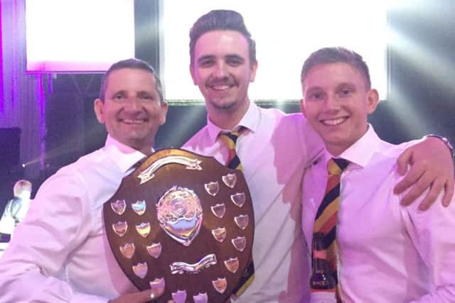 From left, Barkby Second XI captain Dave Botting with team-mates Jack Wood and Louis Botting EMN-171031-192517002