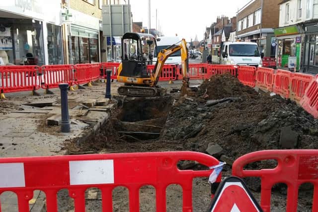Sherrard Street is closed to traffic after a pipe burst on Sunday evening and flooded the road EMN-170311-105333001