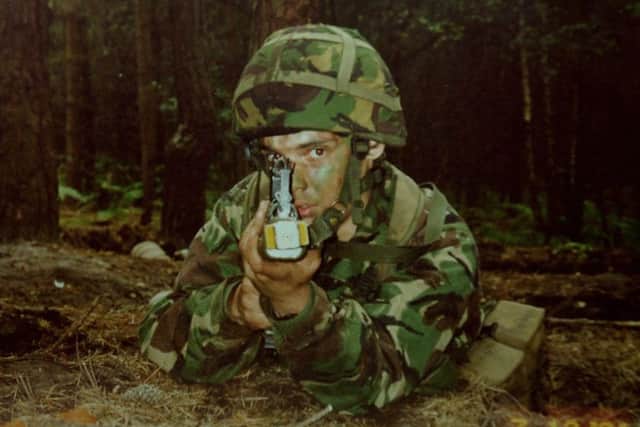 Chris Platts pictured during his army days EMN-171113-102322001