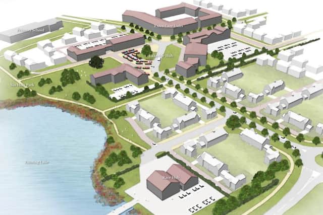 An artist's impression of the planned new Six Hills Garden Village EMN-171114-133226001