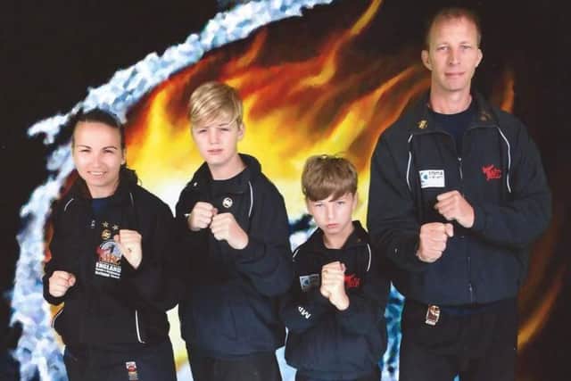 From left, Emmadee Fox, and the Penniston trio - Logan, Morgan and Brent EMN-171115-115457002