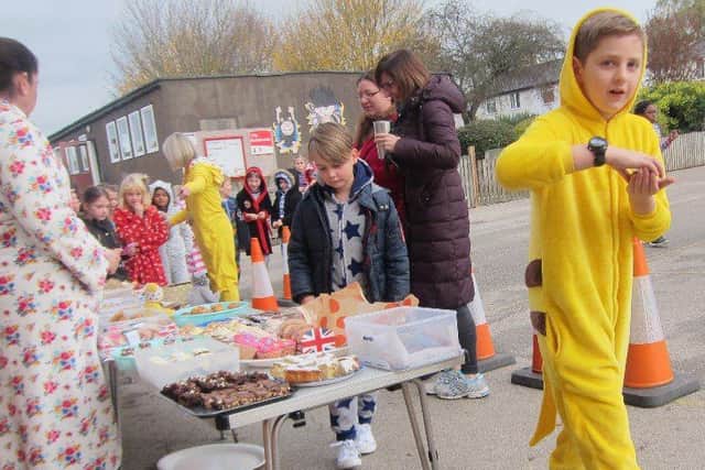 Brownlow raised funds for Children in Need with a giant pyjama party. The staff also baked and brought in cakes to sell at break time on Friday. A magnificent Â£804 was raised PHOTO: Supplied