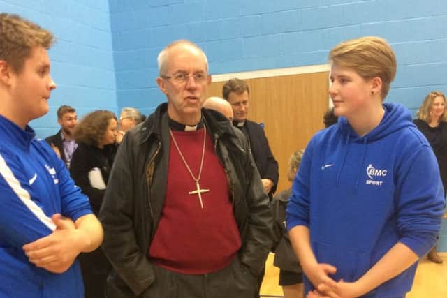 The Archbishop of Canterbury, Justin Welby, dropped by during the sportshall athletic finals EMN-171122-145010002