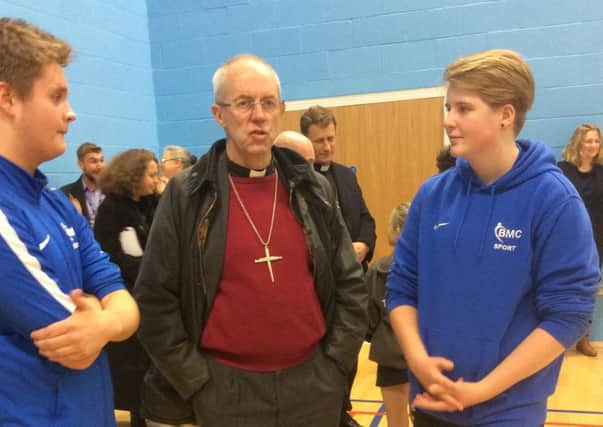 The Archbishop of Canterbury, Justin Welby, dropped by during the sportshall athletic finals EMN-171122-145010002